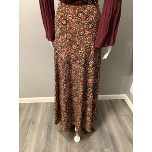 LulaRoe Women's Maxi Skirt Multicolor Floral Print Size L Boho Chic